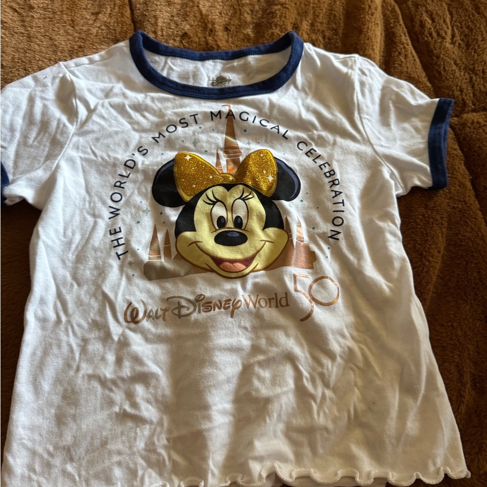Disney World Kids White T-Shirt with Minnie Mouse